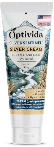 Optivida Nano Silver Skin Healing Cream - Skin Healing Ointment. Hydrating & Healing Topical Solution for Burns, Wounds, Scar, and Acne, Moisturizer Healing Cream