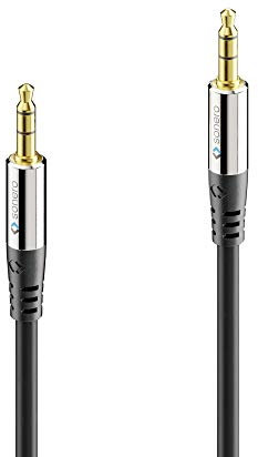Sonero premium câble audio jack 3,5 mm, 15,0 m, contacts plaqués or, noir