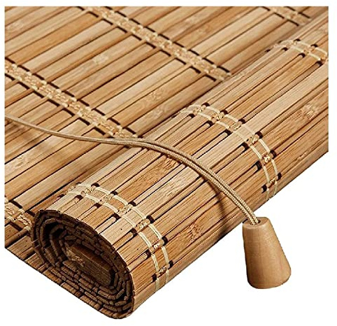 LIJINBO Natural Purple Bamboo Roller Blinds,Home Decoration Blackout Breathable Privacy Roll Up Window Shade,Light Filtering Roller Shades,for Patio,Porch,Doors (Color : Brown, Size : 0.84x1.8m)