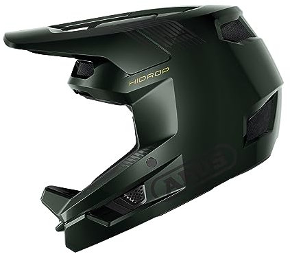 ABUS Downhill Helm HiDrop – ASTM-zertifizierter Fullface Helm mit ABS-Außenschale für MTB: Downhill, Enduro und Bikepark – für Erwachsene und Jugendliche – Grün, Größe XL