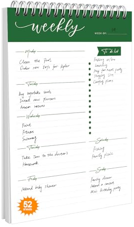 Planning Settimanale Da Tavolo, 52 Pagine B5 To Do List Pad, 17.6 x 25 cm, Planner Settimanale Scrivania，Planner Giornaliero，Blocchi Per Appunti Giornalieri Con Lista Delle Cose Da Fare, B5-DG