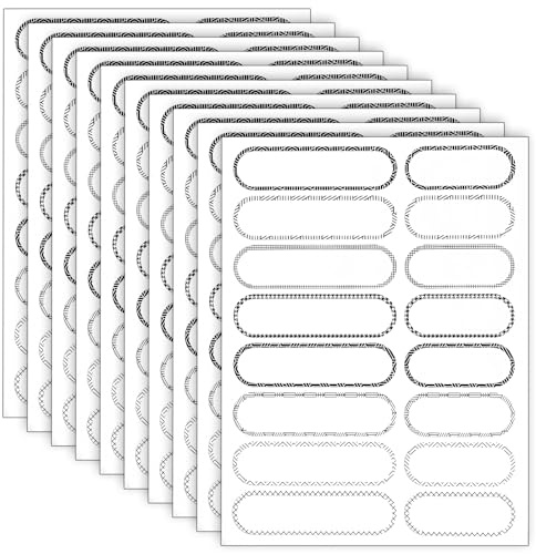 Ymapinc Lot 160 autocollants nominatifs imperméables étiquettes pour maternelle et maison de soins infirmières pour boîtes à lunch et bouteilles (2 tailles)