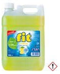 fit Detersivo per piatti a mano, 10 l, detergente contro grasso e amido, delicato sulla pelle, vegano, privo di microplastica, limone