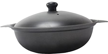 MAGICLULU Cazuela De Hierro Fundido Con Tapa Para Estofado y Arroz Cocina Doméstica Resistente Al Calor Apta Para Guisos Sopas y Platos Tradicionales