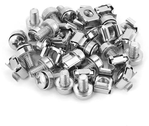 20 unids/set M5 M6 tornillos y tornillos for estante de gabinete cautivo de red Kit surtido de tuercas enjauladas Tuerca de inserción de madera niquelada(M5x20)