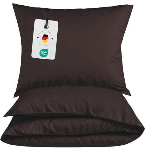 Carpe Sonno® Bettwäsche 135x200 Baumwolle | Bettwäsche Braun | Renforce Bettbezug 135 x 200 | Baumwoll Bettwäsche 135x200 | Bettwäsche-Sets als Allergiker Bettwäsche Baumwolle 135x200 geeignet