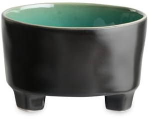 Costa Nova Suppen- und Müslischüssel Riviera: Steinzeug-Schale mit Craquelée-Glasur und Fuß, Spülmaschinen- und Mikrowellenfest, Handveredelt, Azur-Blau, Ø 14 cm