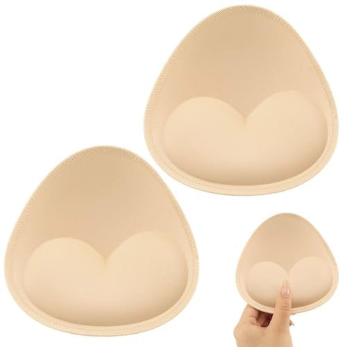 Almohadillas para Sujetador, 1 Pares Relleno Sujetador Push Up, Almohadillas de Espuma para Brasier Triangular, Insertos de sujetador push-up para mujer, Sujetador deportivo adecuado
