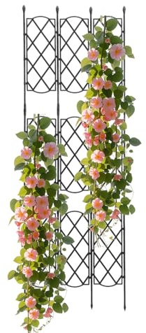 Enrejado de jardín para patio trasero – Estructuras de obelisco de cultivo de vegetales, enrejado para plantas en maceta, soporte de trelis de cultivo de vegetales, jardín duradero para balcón