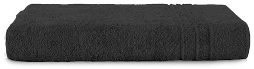 Komfortec Telo Bagno 100x200 cm 100% Cotone, Telo Sauna XXL, Morbido e Assorbente, Spugna, Asciugatura Rapida, Grigio Antracite