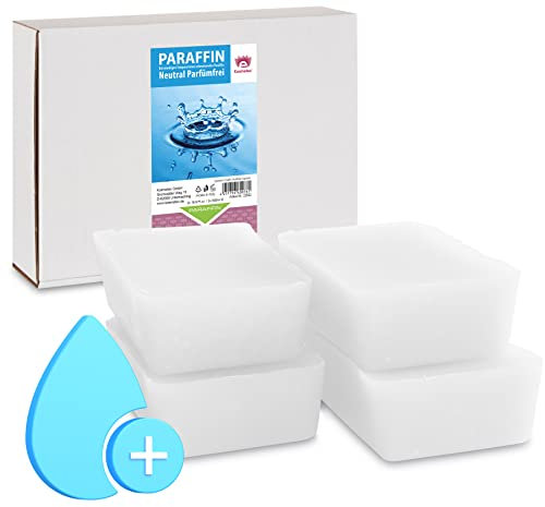 Kosmetex Paraffin-Bad Neutral – Wärmebad für Hände + Füße – Wohlbehagen für Gelenke – Geeignet für Ergotherapie und Physiotherapie – Parfümfrei – Wachsblock (4x 500ml)