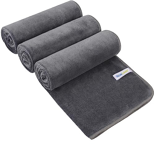 SINLAND Microfiber Gym Towels Sports Fitness Workout Sweat Towel Super Soft and Absorbent 3 Pack 40cmx80cm