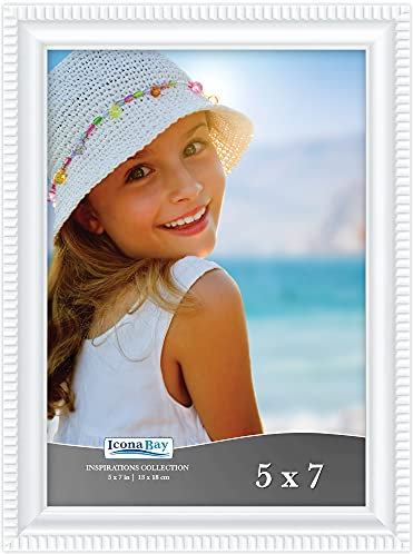 Icona Bay 13x18 cm Cornice per foto bianca, modanatura finemente dettagliata, cornice per foto contemporanea, montaggio a parete o da tavolo, collezione Inspirations