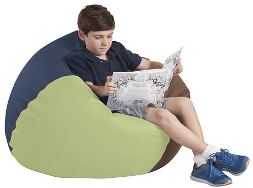 FDP SoftScape Classic 35 Standard Bean Bag Chair, Furniture for Kids, Perfect for Reading, Playing Video Games or Relaxing, Alternative Seating for Classrooms, Daycares, Libraries or Home - Earthtone