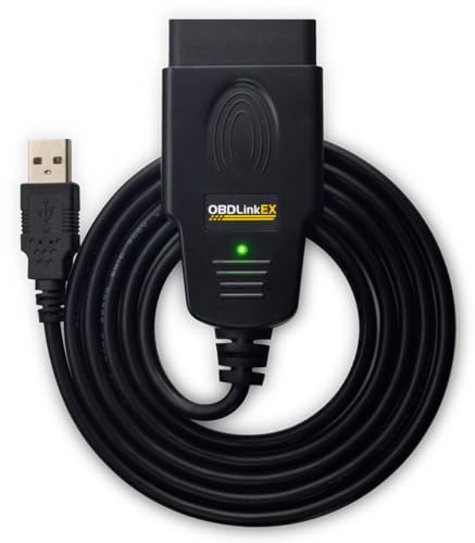 OBDLink ScanTool EX USB - Multi-Brand Professional Car Diagnostic Tool - Battery Powered - OBD2/RenoLink/ForScan/MultiECUScan, Windows 10 Compatible