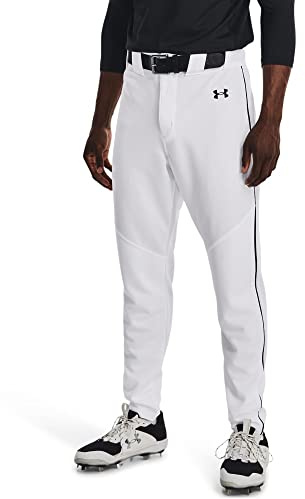 Under Armour Men's Utility Baseball Piped Pants 22, 100 White, SM