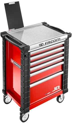Facom JET.WA5 - Kit Propreté - Adapté aux Servantes JET - Extension de Plan de Travail - Support Bouteilles - Support Rouleau Papier - Bac à Dechets 25 L Noir