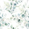 decomonkey Fototapete | Tapetenrolle 10 m Tapete Vliestapete Deko Panel Modern Design Wanddeko Wandtapete Wohnzimmer Schlafzimmer | Design WeiÃŸ Blumen Natur Pflanzen Laub Grün Blätter Blau