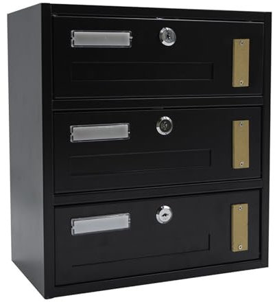 La zappa Boîte aux lettres en copropriété murale trou lettres composable « Made in Italy » (3 places, Antracite)