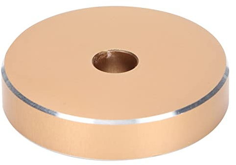 Skivadapter, 45 RPM-inspelningsadapter, skivspelaradapter, 45 varv/min skivspelaradapter stor hål konverteringsplatta svart klämpladapter för de flesta stora hål LP-skivor (guld)