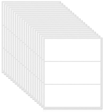 YIKIADA Weiß Rechteckig Etiketten 102 × 51 mm Selbstklebend Groß Lager Klebeetiketten Wasserdicht Aufkleber für Marmelade Beschriften Adressetiketten 60 Stück