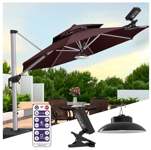 DFANCE Lampada per ombrellone,Luci per ombrellone ad energia Solare,Lampada per ombrellone Ricaricabile per Patio per Tenda da Spiaggia Campeggio Decorazione per Feste in Giardino