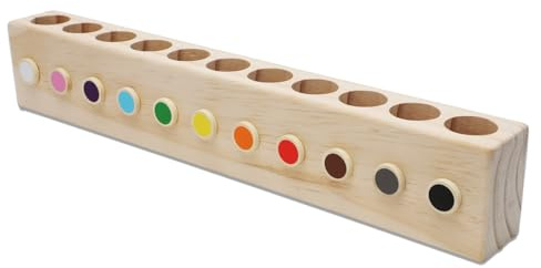 LUPATDY Pennhållare trä, pennhållare barn, pennförvaring med 11 fack, pennlåda i massivt trä för barn, pennförvaring, Montessori pennor skrivbord arrangör för skola kontor hemma