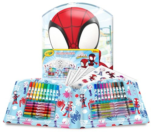 CRAYOLA - Valigetta Creativa Spidey, 40 Pezzi, Set Coloring Portatile con Pennarelli Lavabili, Matite, Pastelli, Pagine da Colorare e Adesivi, 04-4017