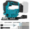 Brushless Cordless Jig Saw, Electric Jigsaw Tool Compatible with Makita 18V, ±45°Bevel Cutting Angle, with 9 Saw Blades for Wood Metal Cutting
