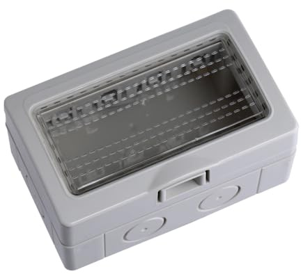 Scatola a montaggio esterno con sportello, 4 Modulo/posto, Compatibile con BTicino Matix, IP55 per esterno, Grigio, Custodia, Contenitore da parete porta frutti, per interruttori/prese, idrobox