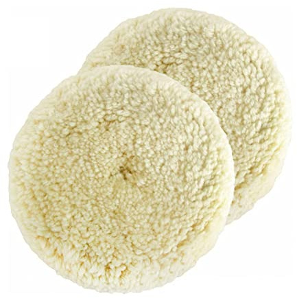 Juego de 2 almohadillas de pulido de lana natural, disco de pulido para corte compuesto, reparación de carrocería, almohadillas de pulido y pulido