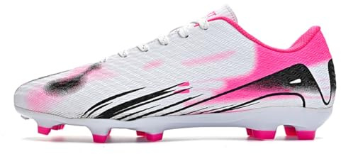 Football Boots Astro Turf Mens Boys Indoor Futsal Shoes Unisex Baseball Youth Rugby Shoes Adult AG FG TF Wide Training Sneaker Breathable (10.5,White AG)