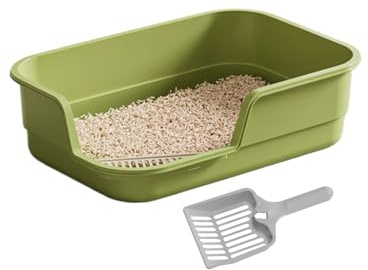Lpoppcx Caja de Arena para Gatos - Lados Altos - Baja | Arenero para Gatos parcialmente Cerrado, para Control de olores, Limpieza de Gatitos, Personas Mayores, Mascotas, apartamento, hogar