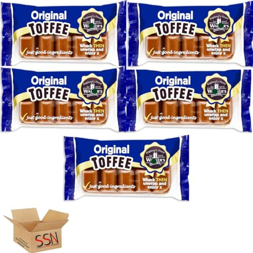 Walker's Nonsuch Original Toffee Bar 100g – Creamy Traditional British Chewy Sweet Candy (Pack of 5)