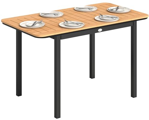Outsunny Table de Jardin 6 Personnes en Bois Composite 127x70cm Marron