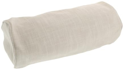 Zerodeko Funda de Almohada cilíndrica para Cuello, Soporte ergonómico y Transpirable, Color Blanco, algodón y Lino, para Uso Diario en sofá y Cama, 15x15x40 cm