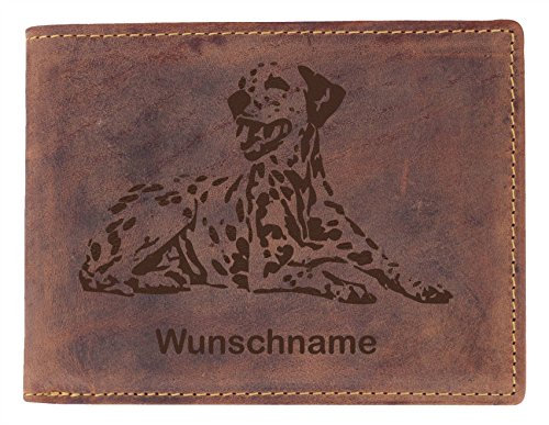 Greenburry Portemonnaie Leder Geldbeutel mit Hunde Motiv Dalmatiner