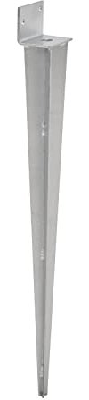 TRIBECCO® Soporte universal para postes L (60 x 540), soporte para postes galvanizado en caliente, manguito para postes, soporte de suelo, manguito para suelo, poste de ancla, acero plateado