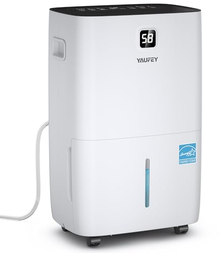 Yaufey 150 Pints Energy Star Dehumidifier for Home, Basement and Large Room up to 7000 Sq. Ft., with Drain Hose, Timer, Intelligent Humidity Control and Large Water Tank