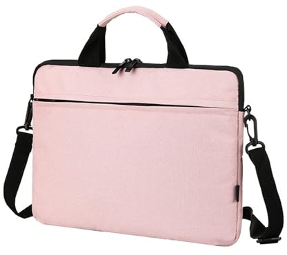 ENEN Custodia Borsa per Laptop con Manici, Compatibile con 15.6 Pollici Computer Portatile, Color Sólido Custodia Protettiva PC Elastico Impermeabile Sleeve per Laptop (15,6 Pollici,Rosa)