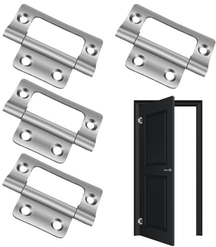 Flush Hinges, Pairs for Door Cabinets, Wardrobes, Dressers - 50mm Flush Hinges
