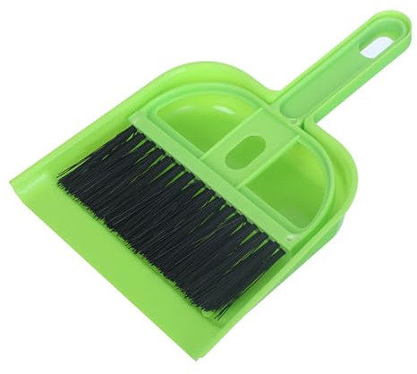 Set di mini scopa e paletta, set di paletta per scopa per spazzatrice da tavolo portatile multifunzionale per tastiera da tavolo per computer (Verde)