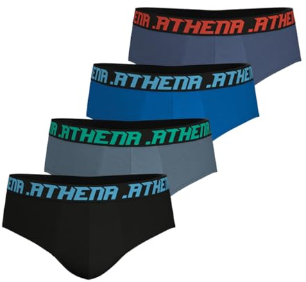 Athena - Lot de 4 Slips Homme My Petit Prix - Coton Stretch - Label Oeko-TEX® Standard 100