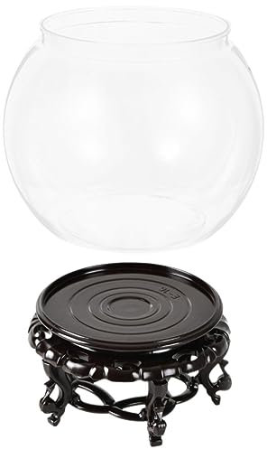Happyyami 1satz Klarer Fischbowl Desktop-Aquarium Mit Sockel Tank Für Tortoise Kleine Fische Und Pflanzen Dekoration Für Büro Zuhause Und Garten Sockel