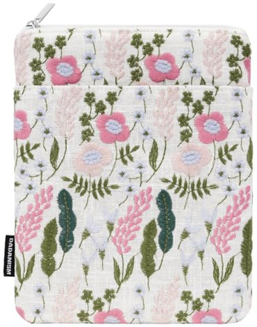 Dadanism 6-7 Inch Embroidered Flower Padded Sleeve for eReader, Lavender