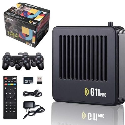Fulkued Retrowave G11 Pro Retro Game Console Compatible with TV, 2.4G Wireless Controllers,256GB 100,000+ Games Plug & Play Games Consoles,4K HD Game Stick with 2 Wireless Dual Controllers