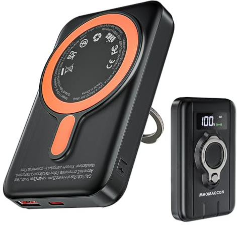 Power Bank 12000mAh 22.5W Charge Rapide Chargeur Portable Powerbank sans Fil avec Écran LCD Petite Batterie USB-C pour iPhone 16/15/14/13/12 Pro/Pro Max