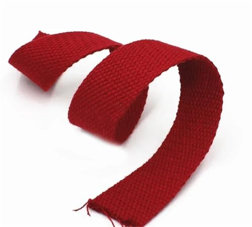 Webbing Strap 5M Sewing Bias Binding Band Backpack Belt Sling 20/25/32/38/50mm Cotton Webbing Tapes for Bag Strap Decorative Ribbons Lanyard(DarkRed,20mm)