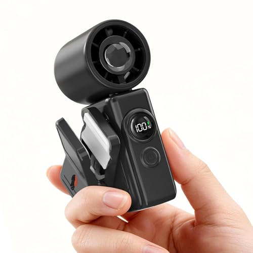 Dnenellr Mini Ventilador Portátil de Mano, Ventilador Clip (Negro)