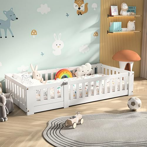 Veyrixan 3ft Toddler Floor Montessori Kids Single Bed